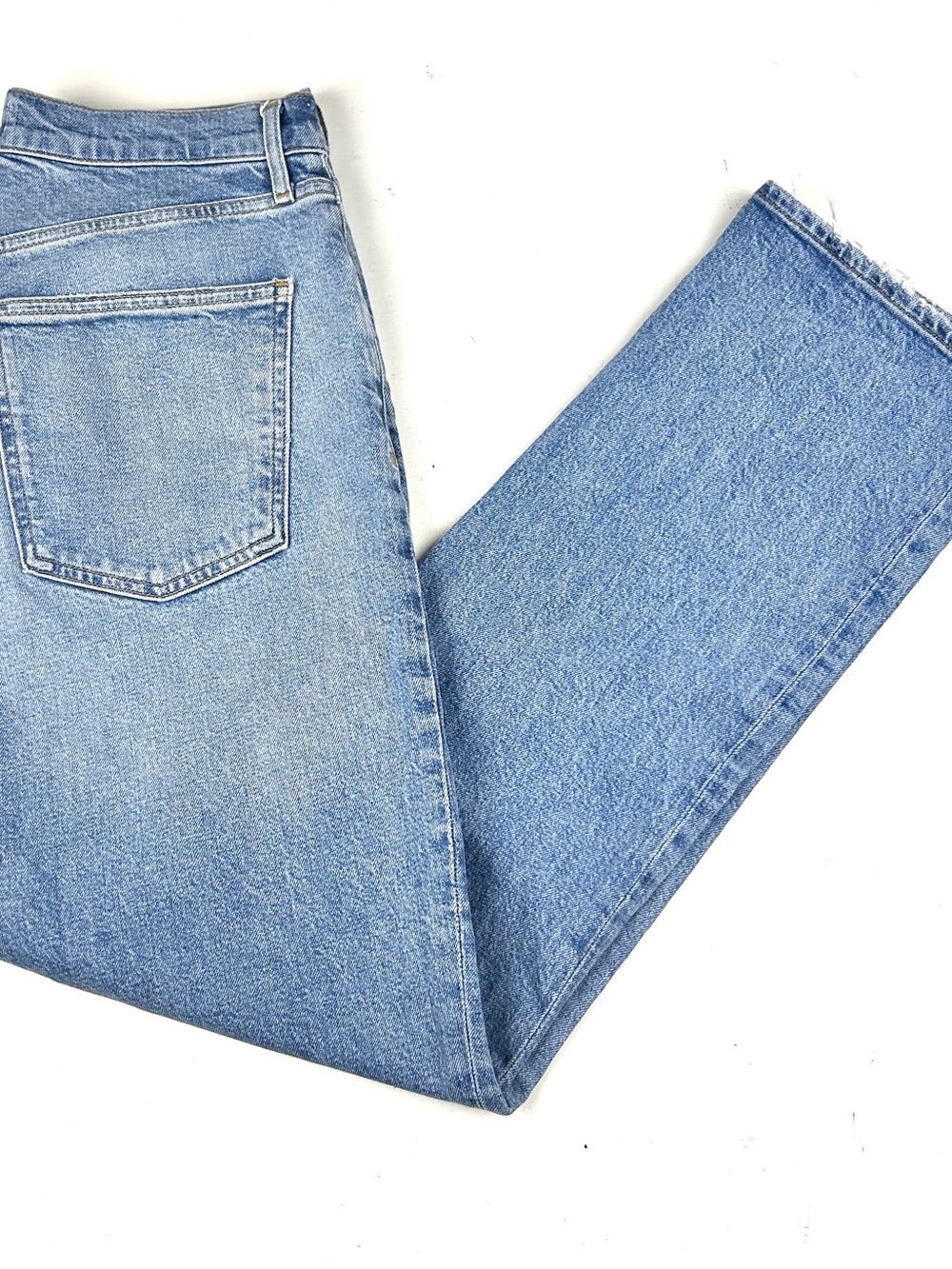 AGOLDE High Rise Stovepipe Jeans Stretch Denim 29x29 Womens Blue Cut #64705